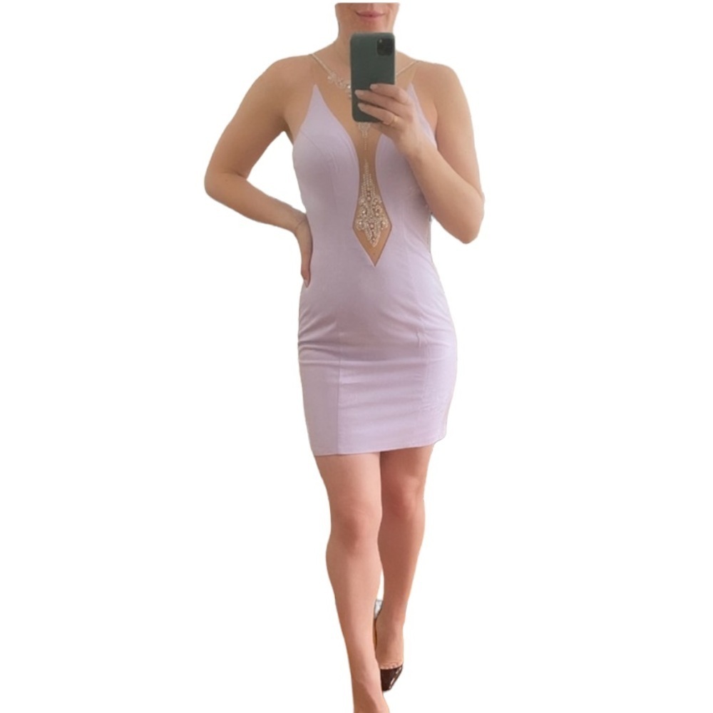 Jovani Lavender Mini Dress - Picture 3 of 5